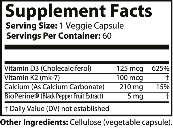 Skin Deep  - Vitamin K2 and D3 Formula with BioPerine